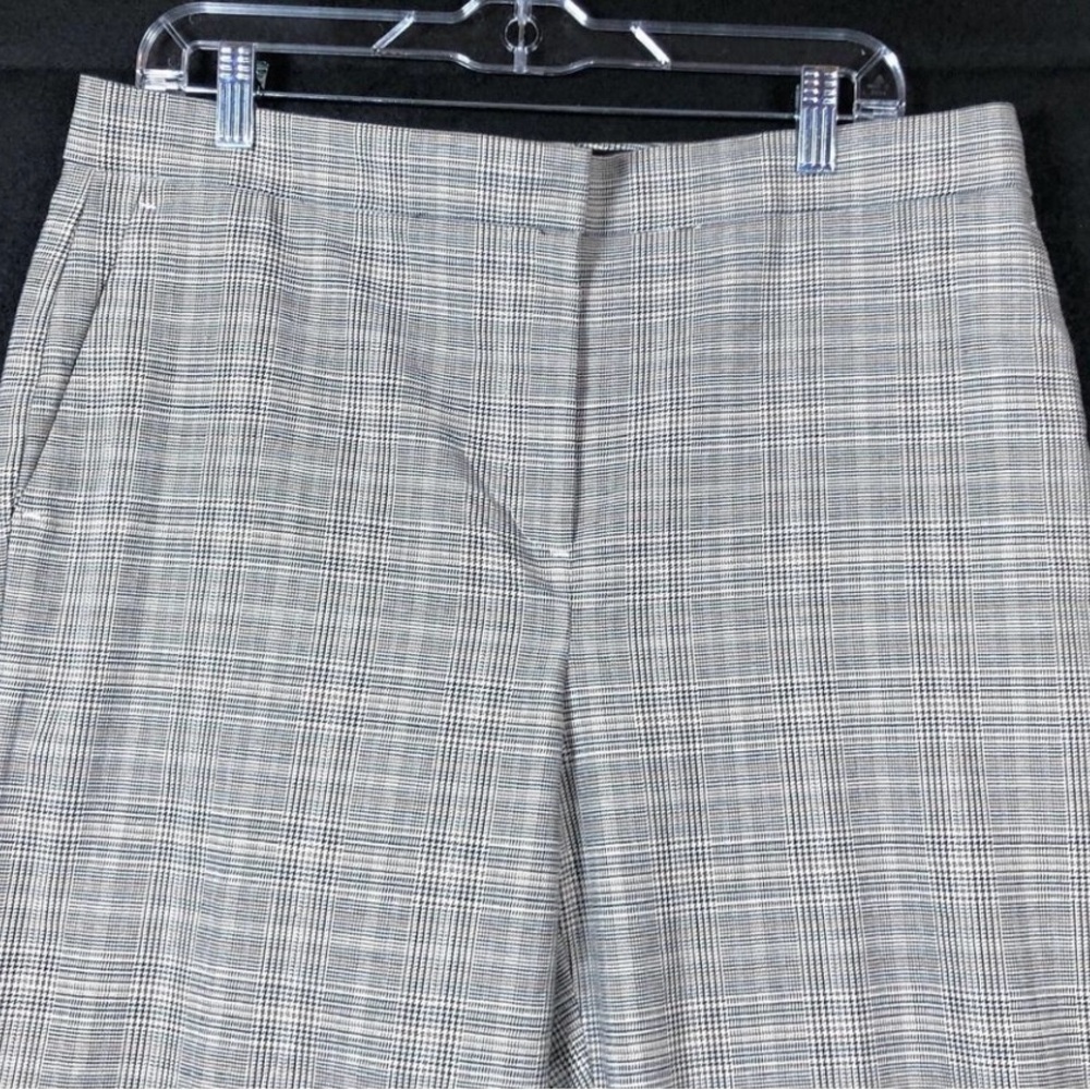 Ann Taylor Womens Pants Tan Houndstooth Petite Straight Stretch 12P